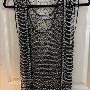 Rave Black and Silver Mesh Top